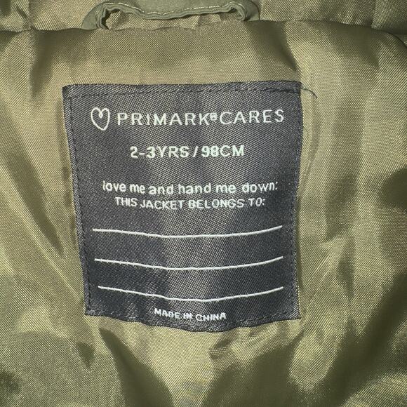 Primark Cares Boys 2-3 Jacket Cool Weather Outdoor Cozy Comfy Warm Winter Fall - Picture 3 of 8